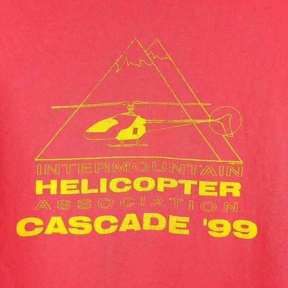 Intermountain Helicopter Association T Shirt Vintage 90s 1999 Cascade Mens XL - Picture 4 of 8